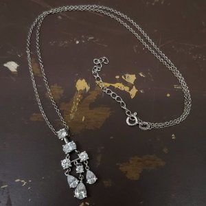 925 Sterling Silver KL Elegant Teardrop Necklace